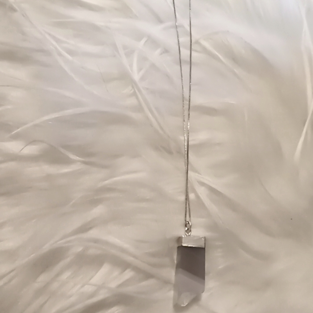 Silver crystal necklace